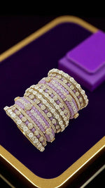 Shadow Gold Stone Bangles Set | Colorful Full Betki Bangles for Women | Traditional Indian Jewelry