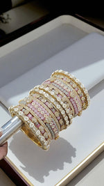 Shadow Gold Stone Bangles Set | Colorful Full Betki Bangles for Women | Traditional Indian Jewelry