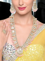 Dazzling Kundan Ethnic Bridal Necklace Earring Ring Set,Kundan Bridal Necklace Set - Indian Choker with Earrings
