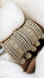 Traditional Jhumki Kundan & Stone Bangles Set | Indian Jewellery | Bridal Bangle Set | Premium Indian Bangles Set