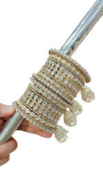Beautiful Kundan Jhumar Bangle Set – Gold-Plated Traditional Bridal Jewelry