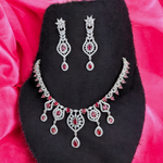 AD Necklace Earrings Bollywood Jewelry Set, Bollywood CZ Earrings Set, Pakistani AD Necklace, Indian Jewellery Necklace Set, Wedding Design Jewellery