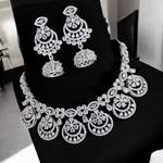 Shinning Accents AD Choker Jhumki Jewelry Set, AD Jhumki, CZ Jhumka, AD Necklace Jhumki set, Bridal Special Jewellery set, Best AD Jewelry, Bollywood CZ Choker Jhumki Set