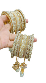 Beautiful Golden Stone Bangle Set – Premium Quality Traditional Jewelry