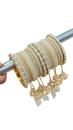 Beautiful Golden Stone Bangle Set – Premium Quality Traditional Jewelry