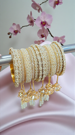 Beautiful Golden Stone Bangle Set – Premium Quality Traditional Jewelry