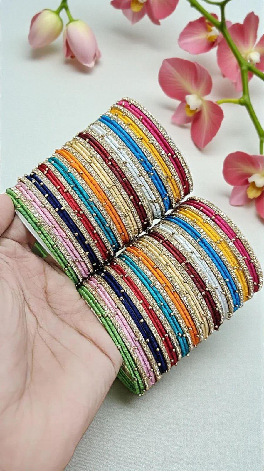 Elegant Multi-Thread Bangles Set – Perfect for Weddings & Festive Celebrations