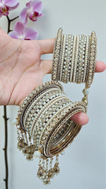 Khushi Moti Jhumri Bangles Set – Elegant Pearl-Studded Traditional Beauty