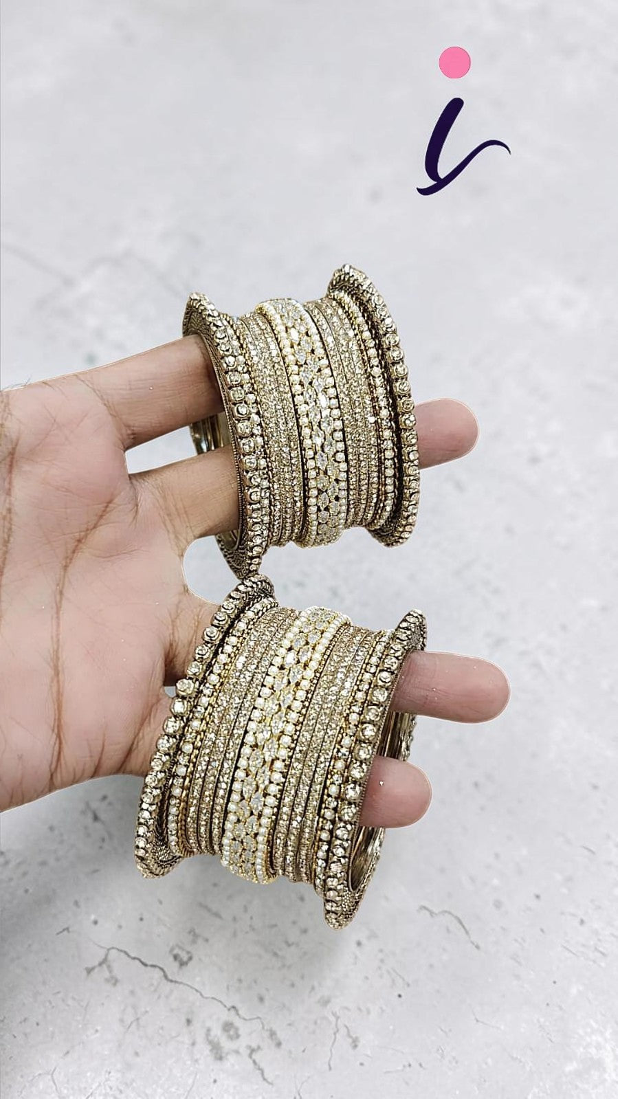 Indian Shadow Brass Stones Bangle Set | Traditional Bridal Bangle Set | Elegant Indian Jewellery Kada & Bangles for Wedding & Party Wear