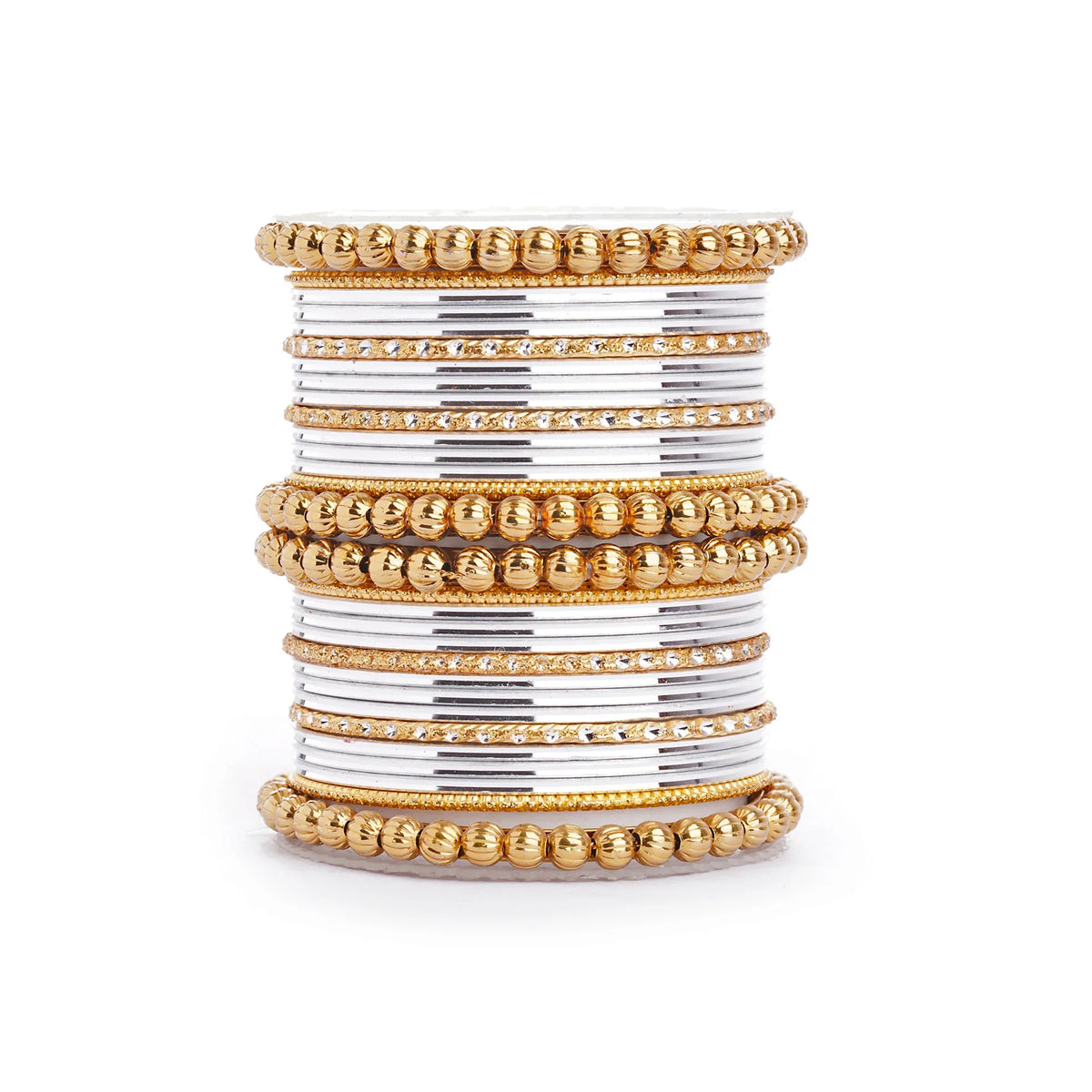 Traditional Indian Bangle Set with Antique Kadas – Elegant Bridal Jewelry for Women - Libasaa.com