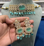 Elegant Wedding CZ Choker Matching FloralEarrings Set, Floral AD Jewelry Set, Floral CZ Choker Earrings, AD jewelry set, Wedding AD Floral Necklace