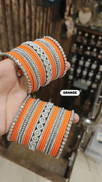 Elegant Moti Silver Stone Diamond Bangles – Timeless Grace for Every Occasion