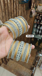 Elegant Moti Silver Stone Diamond Bangles – Timeless Grace for Every Occasion