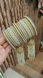 Wedding Touch Look Bridal Bangles Set | Indian Jewellery | Copper Gold Shadow Stone Touch Look Bridal Bangle Set | Premium Indian Bangles Set for Weddings & Festive Wear