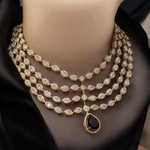 Actress Inspired CZ Layered Necklace Set, Indian AD Necklace, Bollywdood Actress AD Jewellery Set, Pakistani CZ Necklace, Pakistani AD Earrings Set