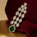 Actress Inspired CZ Layered Necklace Set, Indian AD Necklace, Bollywdood Actress AD Jewellery Set, Pakistani CZ Necklace, Pakistani AD Earrings Set