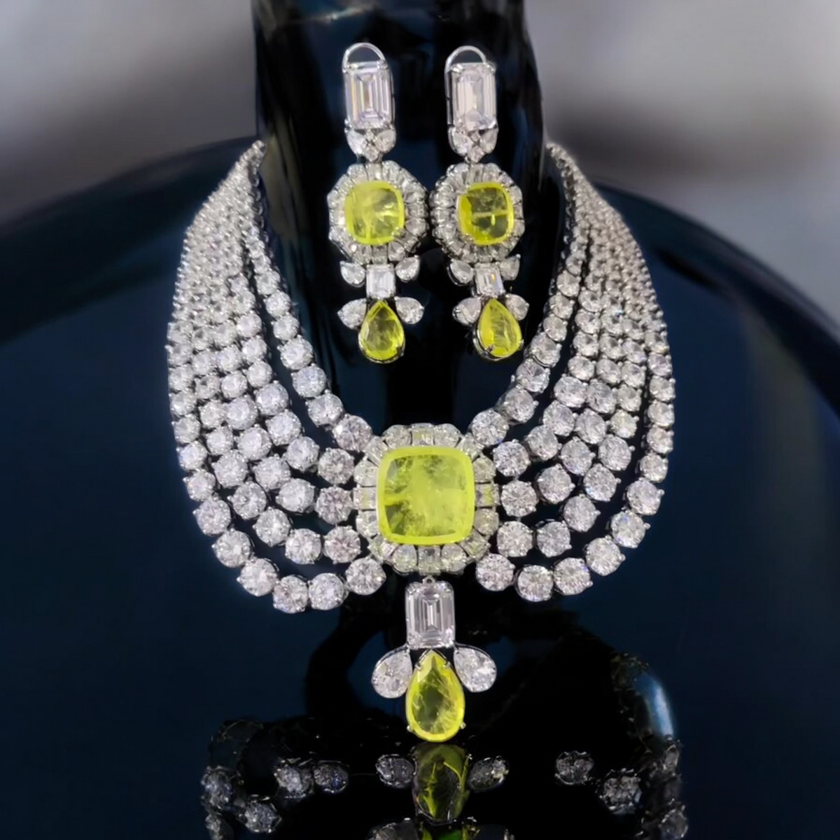 AD Layers Indian Necklace Jewelry Set