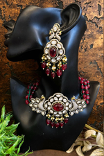 Indian Peacock Polki Meenakari Choker Jewelry Set, Meenakari Polki Choker Earrings Set, Polki Necklace Earrings Set, Polki Peacock Necklace Set
