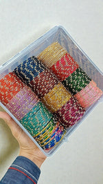 Indian Bangles Set Glass Combo Box (12 Colours) Traditional Bangle Bunch | Libasaa