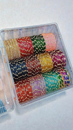 Indian Bangles Set Glass Combo Box (12 Colours) Traditional Bangle Bunch | Libasaa