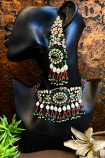 Exquisite Regal Antique Polki Choker Earrings Set, Heritage Bridal Polki Jewelry, Indian Wedding Polki Necklace Earrings, Pakistani Polki Necklace