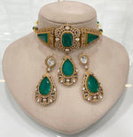 Sparkling Luxurious Polki Choker Drops Earrings Set, Polki Necklace Earrings, Indian Bridal Jewelry, Polki Statement Wedding Set, Polki Bridal Necklace Set, Polki Jewelry Set, Polki Choker Set, Polki Earrings Set