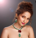 Indian Celebrity Polki Statement Necklace Earrings Set, Statement Polki Necklace, Statement Polki Earrings Set, Indian Celeb Polki Jewelry Set, Polki Jewellery Set, Pakistani Polki Jewellery Set, Bollywood Polki Necklace Set