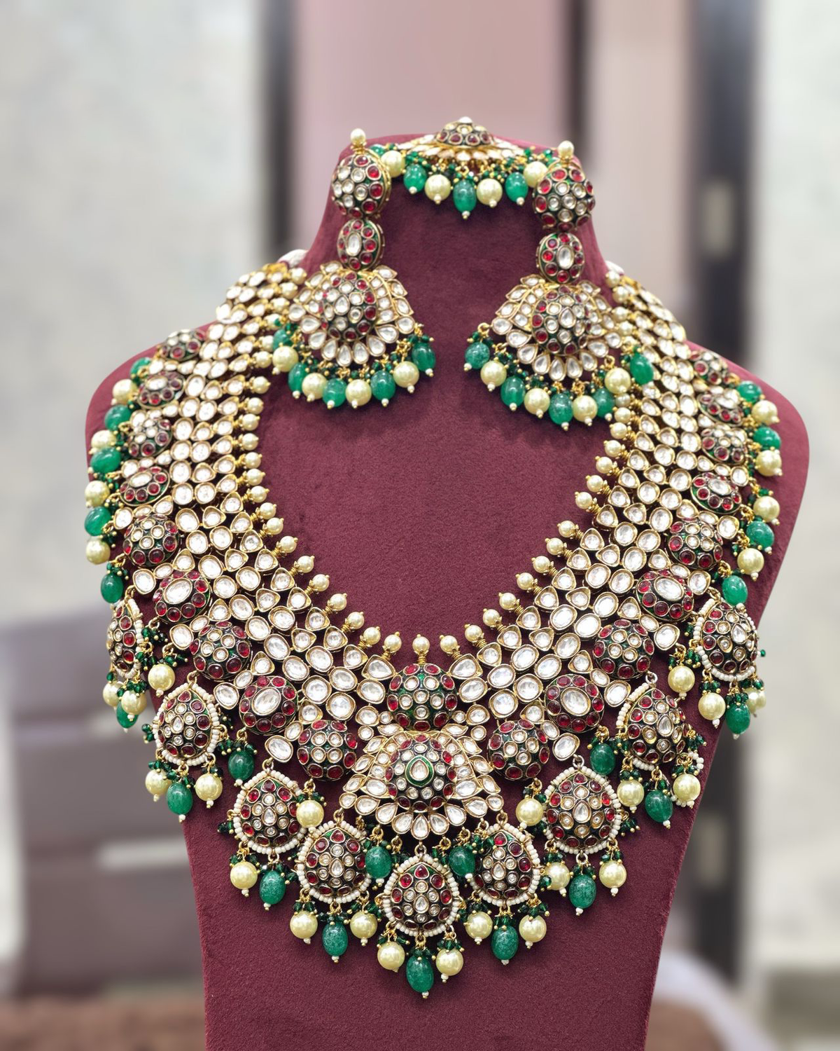 Kundan Beaded Polki Bridal Necklace Earrings Set, Kundan Polki Necklace Set, Engagement Polki Jewellery, Polki Jewelry Set, Indian Polki Necklace, Pakistani Polki Earrings Set, Bollywood Polki Jewellery Set, Wedding Polki Jewelry