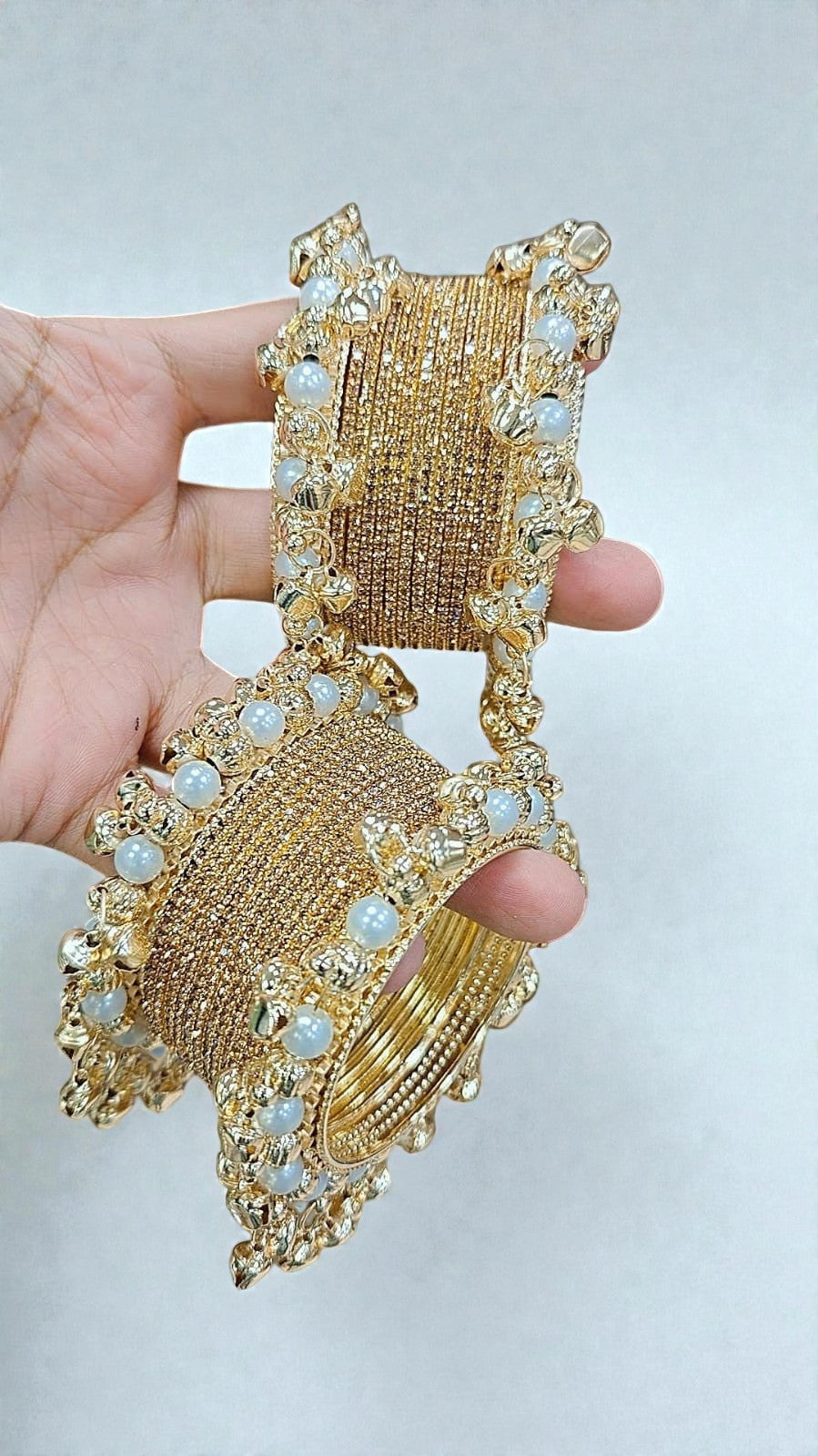 Kashmiri Ghungru Moti Bangles Set | Stone Bangle Set | Traditional Indian Jewellery Bangles Set
