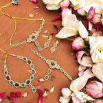 Alia Bhatt Inspired Polki Two Necklaces Earrings With Maangtika Set