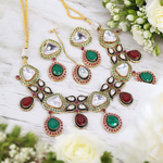 Royal Polki Necklace Jadau Earrings Set, Polki Necklace, Polki Jadau Earrings Set, Polki Jadau Necklace Earrings Set, Polki Jewelry, Bridal Polki Necklace Set, Pakistani Polki Jewellery Set