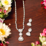 Indian Bridal Teardrop Polki Statement Necklace Set, Kundan Necklace Set, Statement Polki Set, Bollywood Inspired Kundan Necklace Set