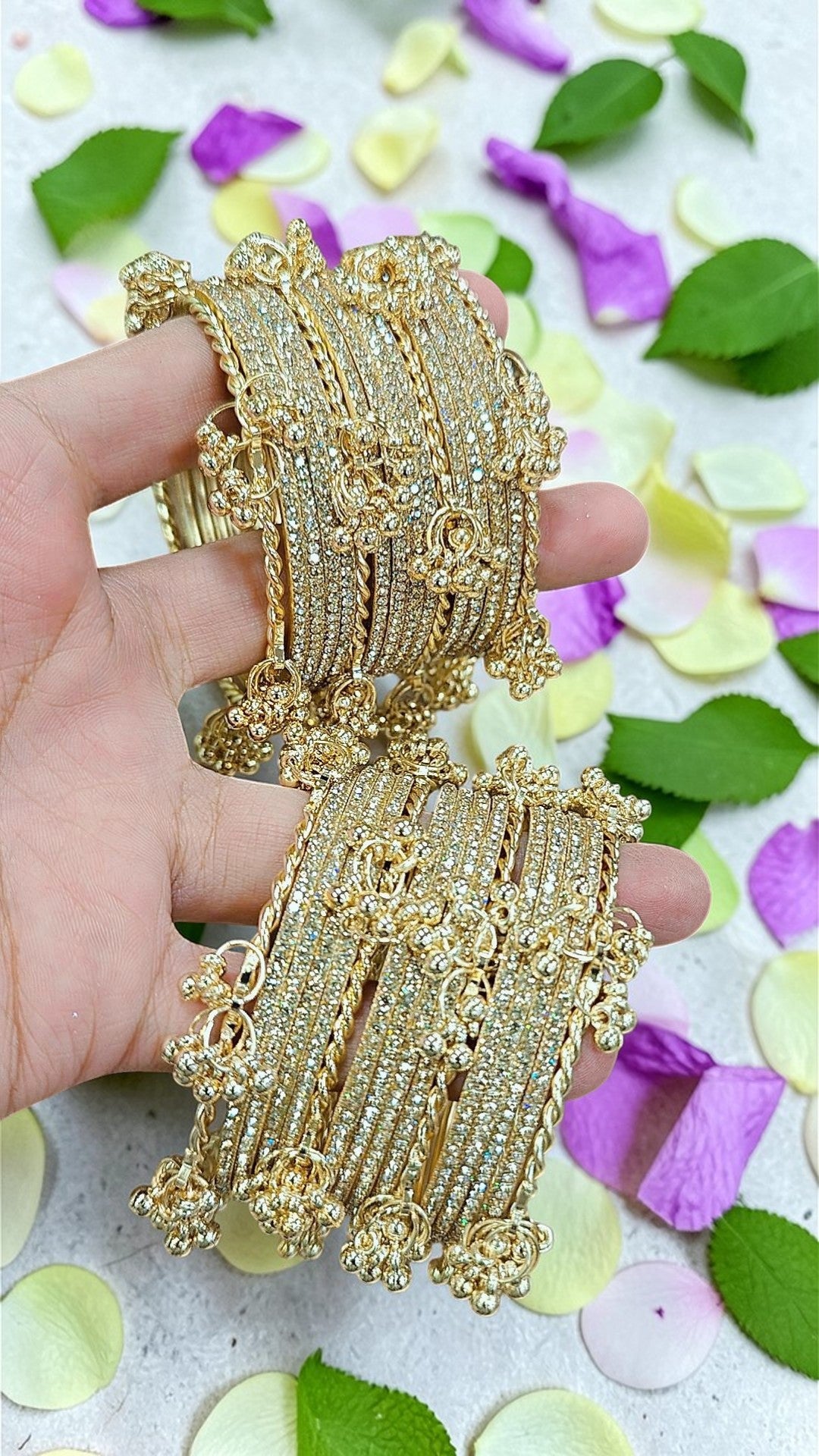 Indian Kashmiri Bangles, Shadow Stone Bangles, Ghungru Bangles, Bridal Bangles Set, Wedding Bangles, Traditional Indian Jewellery