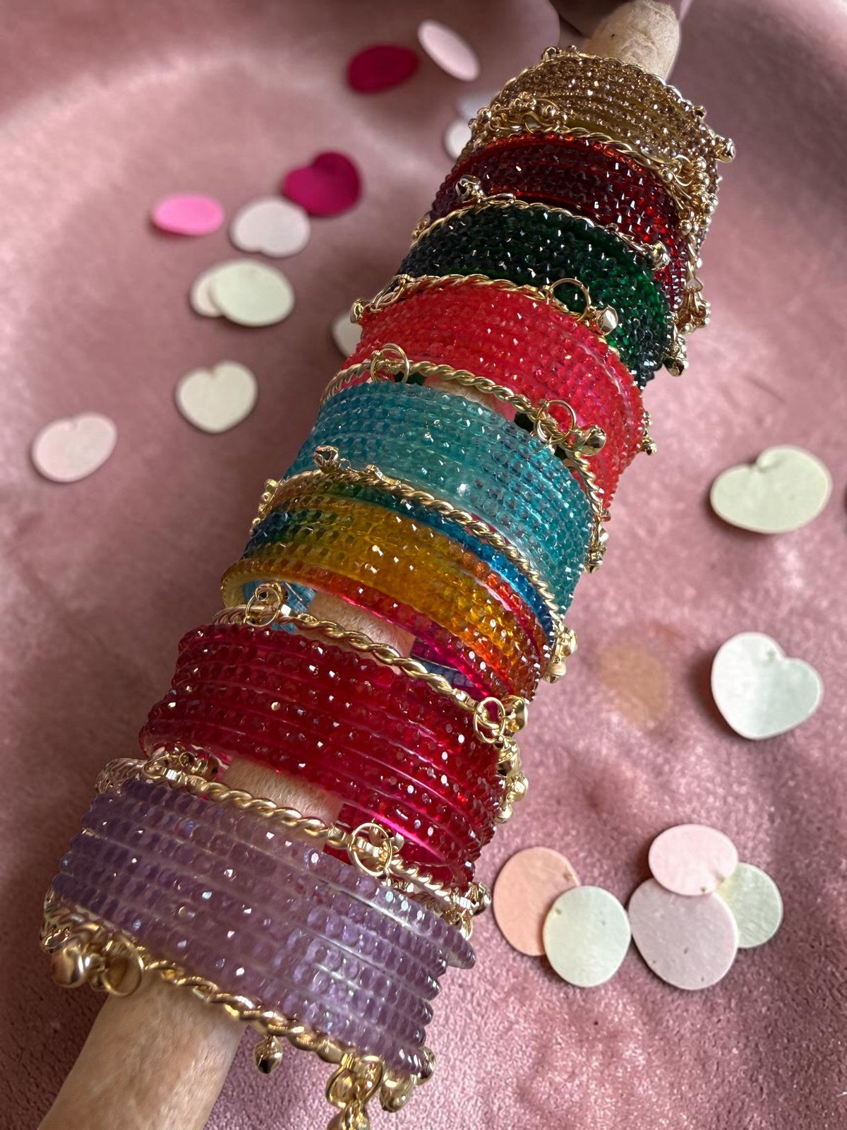 New Kashmiri Ghunghroo Bangles Set | 8 Color Combo Bridal Bangles | Flower Design Traditional Jewellery for Women