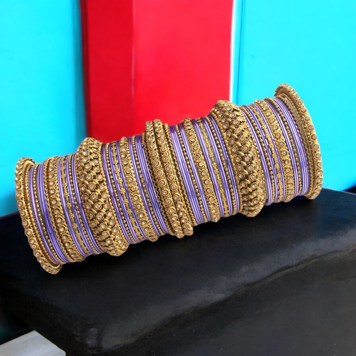 Gold Plated Festive Celebrity Inspired Bangles Chura Set, Gold Plated Bangles Set, Indian Chura Set