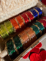 Indian New Kashmiri Ghunghroo Bangles with Raindrop Design 8 Colors | Bridal Bangle Set | Traditional Indian Jewellery Bangles Combo Box Set