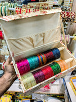 Glass Flower Bangles Combo Set (10 Dozen, 10 Colours Box) | Indian Bangles Set & Jewellery | Richnees Look
