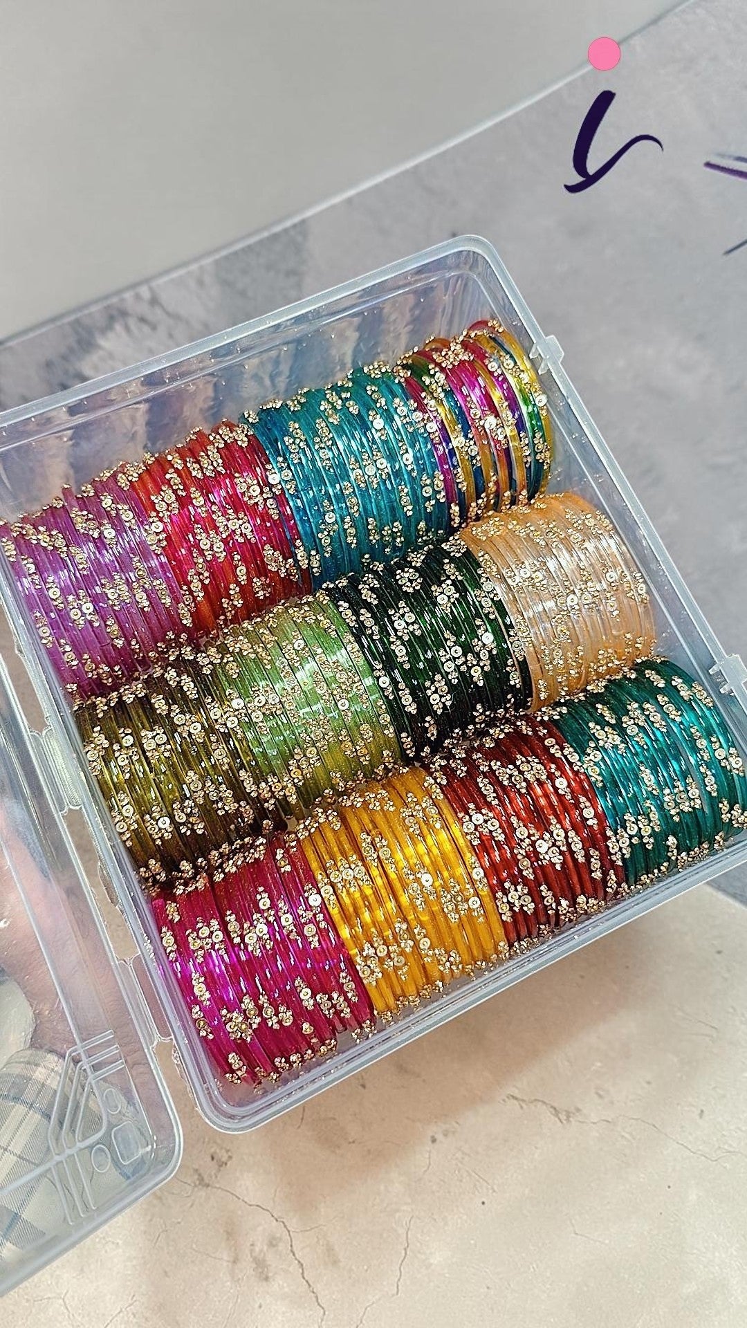 Glass Tikki Jelly Bangles Combo Set (12 Dozen, 12 Colours Box) | Premium Indian Traditional Bangles Collection for Women Indian Bangles Set & Jewelry