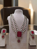 Crystal Celebrities Polki Necklace Earrings Set, Polki Necklace Jewellery, Polki Necklace Set, Indian Necklace, Bollywood Necklace Set