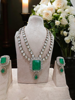 Crystal Celebrities Polki Necklace Earrings Set, Polki Necklace Jewellery, Polki Necklace Set, Indian Necklace, Bollywood Necklace Set