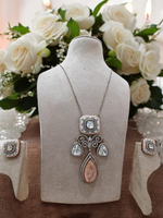 Shimmering Droplet Celebrities Polki Necklace Set. Shimmering Polki Jewellery Set, Polki Earrings Set, Celebrity Polki Necklace Earrings Set, Bollywood Jewellery Set, Indian Polki Set, Pakistani Polki Jewellery