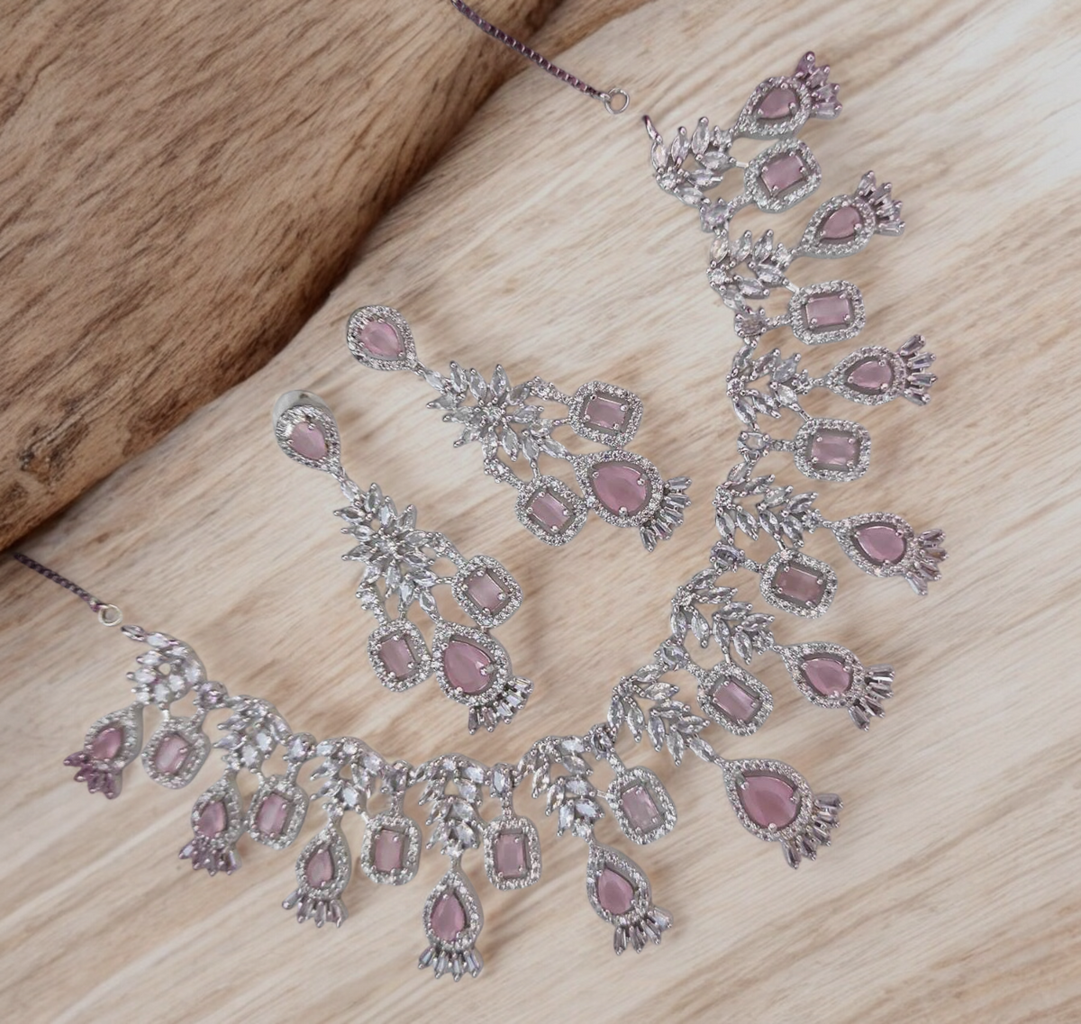 Fabulous Bridal Perfection CZ Choker Earrings Jewelry, CZ Choker Set, Indian Bridal Jewellery Set, AD Necklace Set, CZ Earrings Set