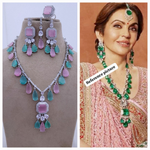 Nita Ambani Inspired Necklace Earrings Maangtika Set