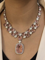 Sparkling Crystals Statement Necklace Jewelry Set, Polki Statement Necklace Set, Wedding Polki Necklace, Indian Jewellery Set, Celebrity Jewelry Set, Bollywood Polki Necklace Set