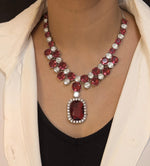 Sparkling Crystals Statement Necklace Jewelry Set, Polki Statement Necklace Set, Wedding Polki Necklace, Indian Jewellery Set, Celebrity Jewelry Set, Bollywood Polki Necklace Set