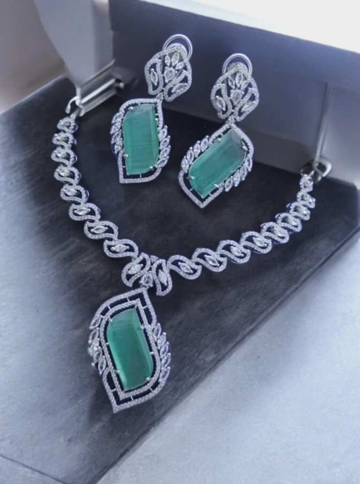 Indian Wedding AD Choker Set Bridal Jewellery, Bridal CZ Choker Set, AD Pakistani Choker Set, Bollywood AD Set, Wedding Choker