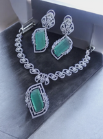 Indian Wedding AD Choker Set Bridal Jewellery, Bridal CZ Choker Set, AD Pakistani Choker Set, Bollywood AD Set, Wedding Choker