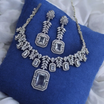 Floral Earrings AD Celebrity Choker Jewellery Set, Celebrity AD Choker Set, Floral CZ Earrings Set, Bolltwood AD Earrings Set, Indian AD Jewellery Set