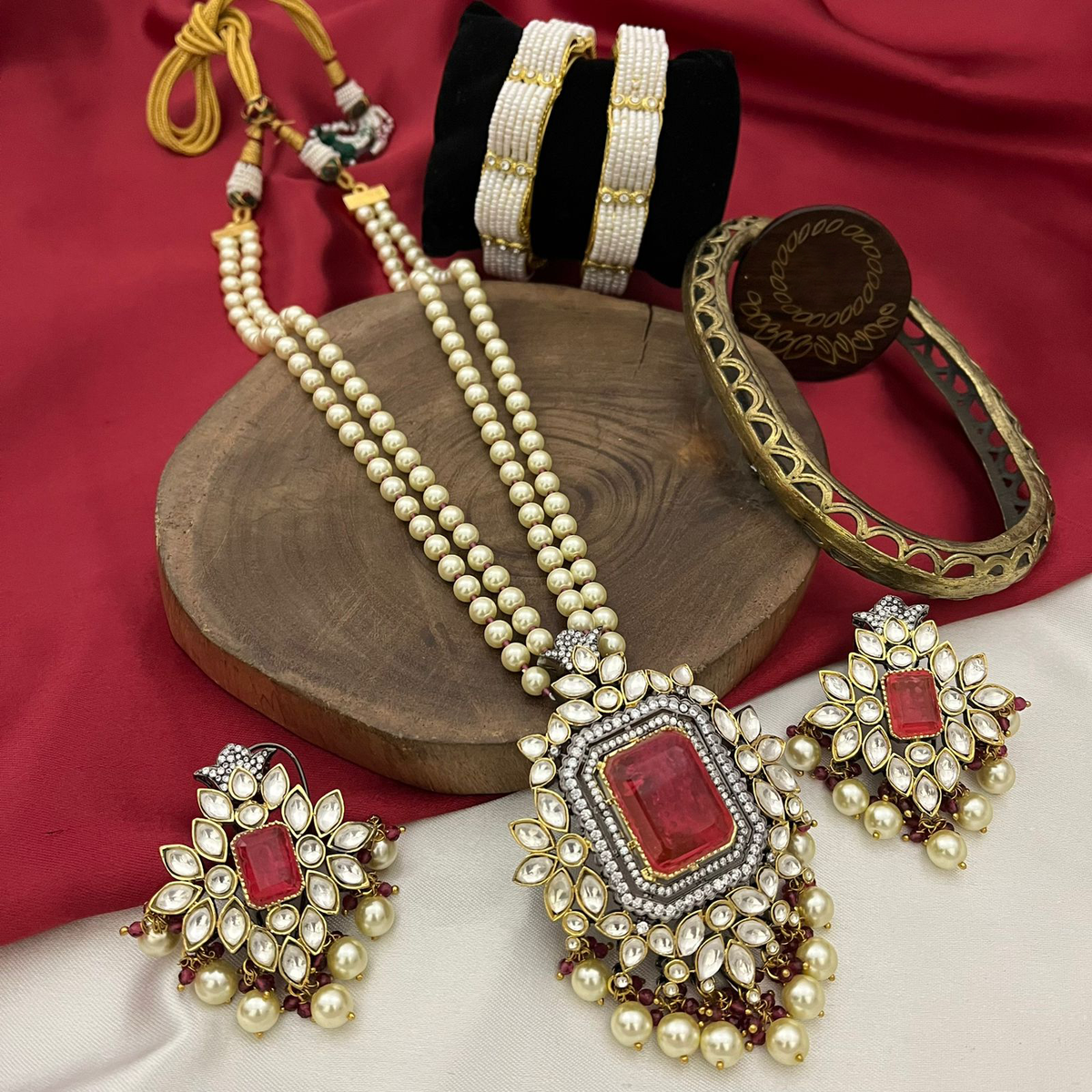 Vintage Polki Celebrity Necklace Jewelry Set, Polki Celebrity Necklace Earrings Set, Bollywood Polki Jewellery Set, Indian Jewellery Set, Pakistani Polki Necklace Set, Polki Necklace