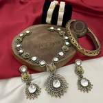 Regal Tiger Inspired Polki Necklace Jewelry Set, Roar Polki Earrings Set, Tiger Inspired Necklace Set, Tiger Wedding Jewellery, Celebrity Inspired Jewelry, Bollywood Polki Jewellery